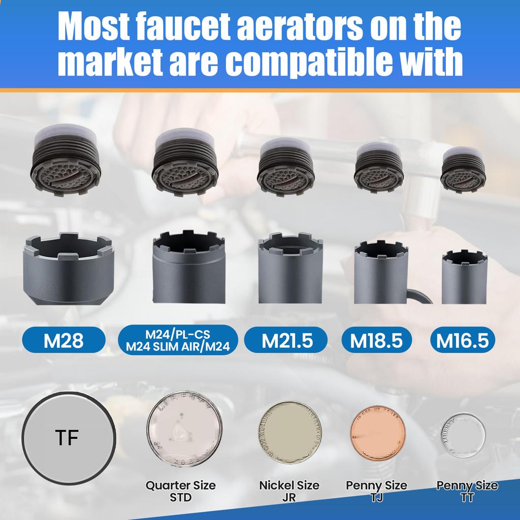 10 In 1 Faucet Aerators Removal Tool Faucet Aerator Key Multifunctional Bathroom Kitchen Plumbing Tap Removal Wrench Tools
