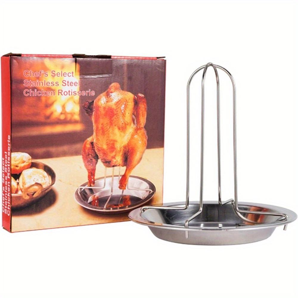 1 Piece Chicken Grill Stainless Steel Nonstick Thickened Metal Chicken Grill BBQ Accessories BBQ Cooker and Grill for Outdoor Parties