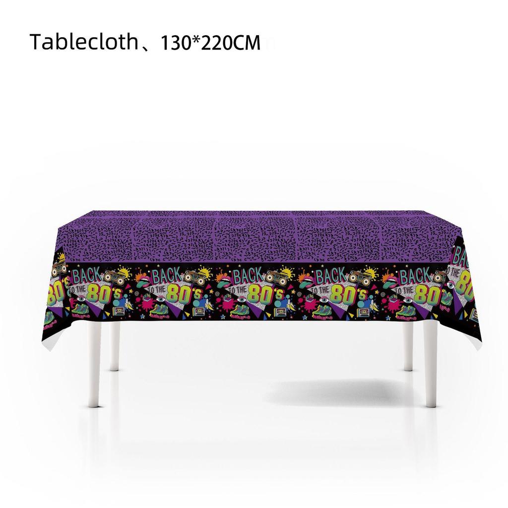 80s Disco Birthday Party Supplies: Plates, Napkins, Cups, Tablecloth, Candy Boxes, Bunting