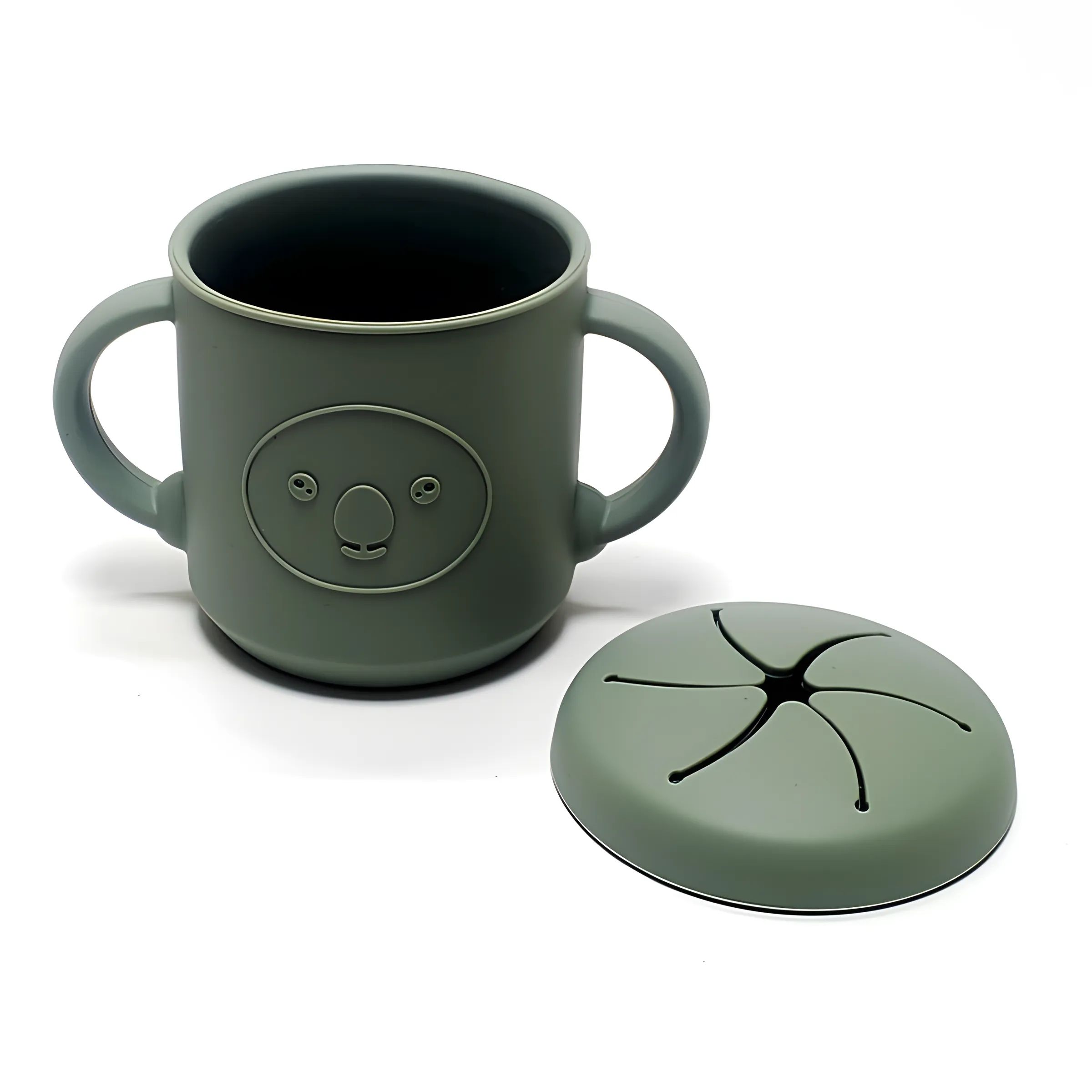 Snackbeker met Handvat Dubbel Oor Bloemblaadje Stijl Opening Baby Doos Creatieve Drinkbekers