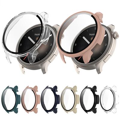 Carcasă dură pentru PC + sticlă temperată pentru Amazfit Balance Protector de ecran cu acoperire completă Bara de protecție pentru Huami Amazfit Balance Accesorii pentru carcasă
