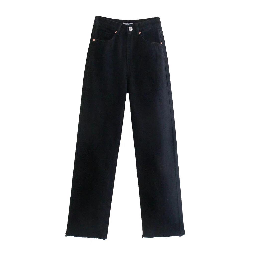 European & American French Design Women's High-Waisted Colored Straight-Leg Jeans - Versatile, Casual, Elegant