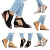 Stylish Women's Ladies Peep Toe Wedge Sandals Featuring Buckle Ankle Strap For Versatile Looks