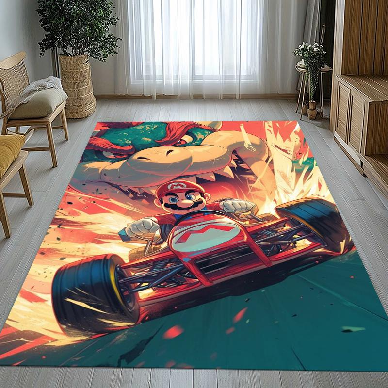 Retro M-Mario Bros Game Cartoon Living Room Non-Slip Area Rug Soft Carpet for Bedroom Kids Playroom Sofa,Home Decor Doormat Gift