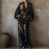 DM032 European and American Cross-border Women's Clothing 2026 Spring and Summer Retro Printing Sexy Deep V Loose Lace-up Top Wide-leg Pants