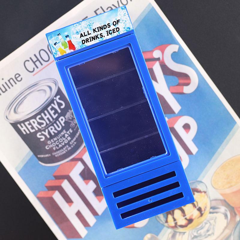 Mini Supermarket Refrigerator Sticker Cabinet Model Toy Micro Scene Diy Doll House Food Play Accessories Miniature Bottle
