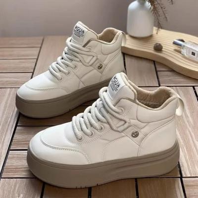 Scarpe 2024 Donna High Top Scarpe Vulcanizzate da Donna Platform Sneakers da Donna Punta Rotonda Stringate Piatti con Calde Scarpe Casual da Donna