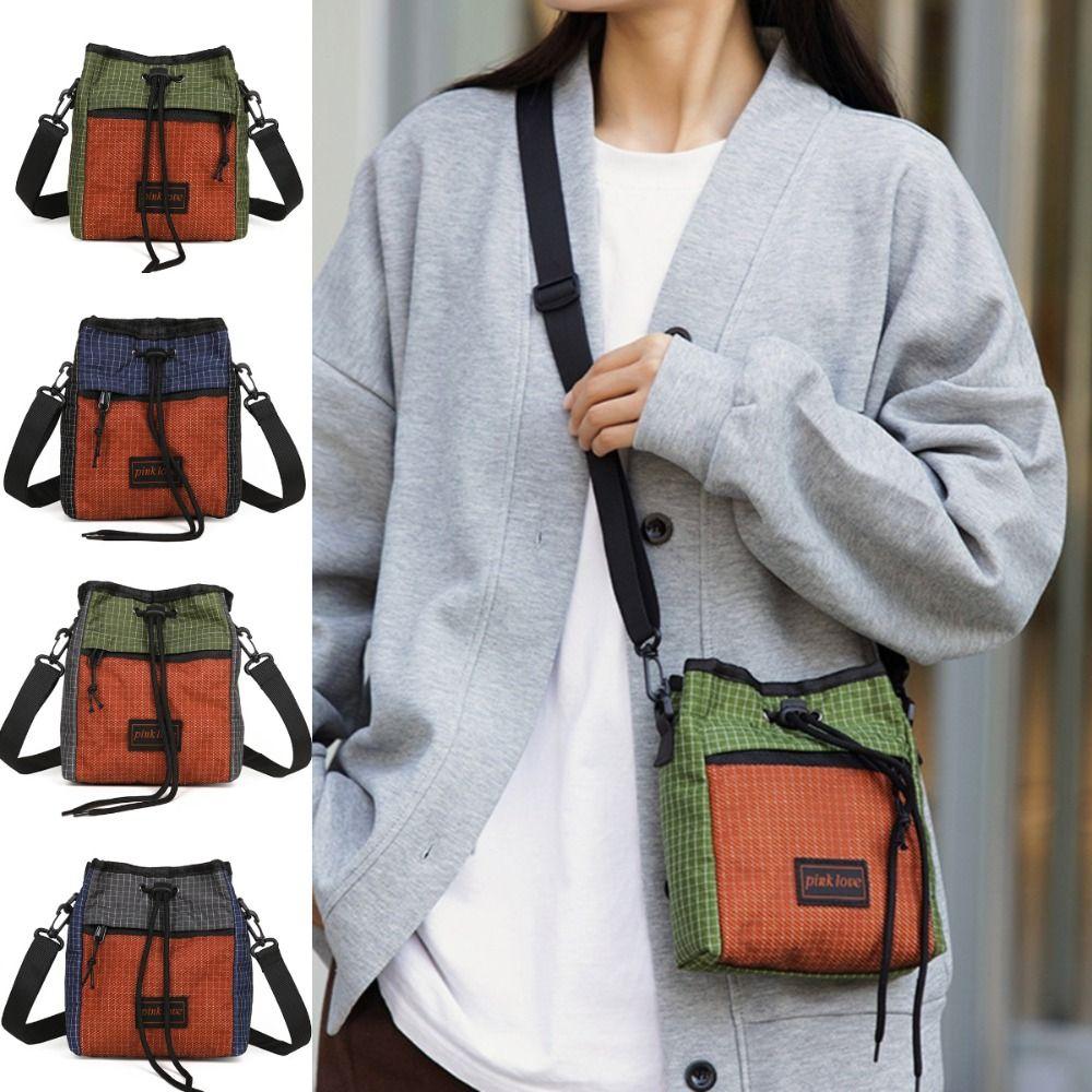 

Korean Style Crossbody Phone Pouch Sports Patchwork Square Bag Versatile Nylon Shoulder Bag Woman Style 4