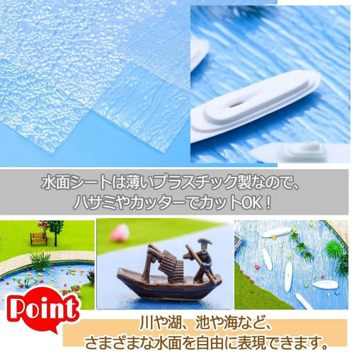 ZERONOWA Diorama Water Surface Sheet, Diorama Sheet Mat for Sea, River, Lake, Pond, Model Making (Flowing Water)
