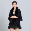 10 Colors Winter Warm String Faux Fox Fur Long Knitted 2 Layer Poncho Cape Cloak Oversize Women Cardigan Loose Shawl Street Coat