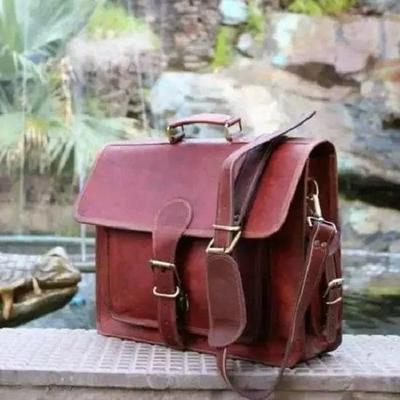 Men's Genuine Vintage Brown Leather Messenger Bag Shoulder Laptop Briefcases