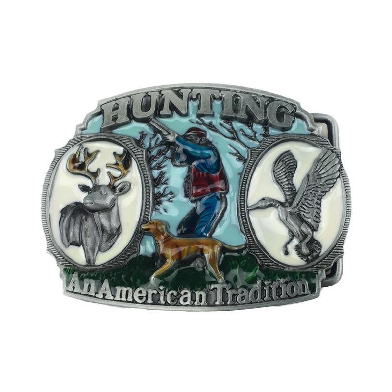 Hunting Series Zinc Alloy Sika Deer Buckle - American Hunter Trousers Belt