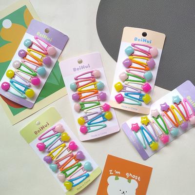 10pcs/Set Cute Glossy Colorful Hair Clips for Girls Lovely Hair Ornament Small Clip Hairpins Fashion Kids Girl Hair Accessories