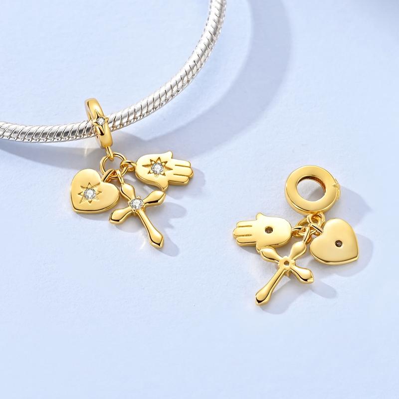 New 925 Silver Gold Charms Beads Fit Bracelet DIY Horse Yoga Ballet Girl Pendant For Woman Jewelry