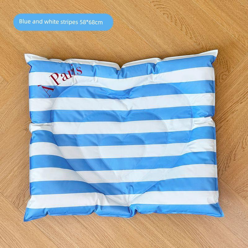 

Summer Cool Feeling Kennel Love Mat Cat Cleaning Mat Physical Cooling Ice Bed Pet Supplies Sleeping Mat Washable Blue and white strip