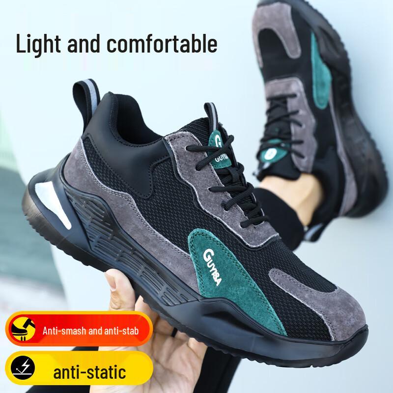 GUYISA Men s Steel Toe Safety Work Shoes 42