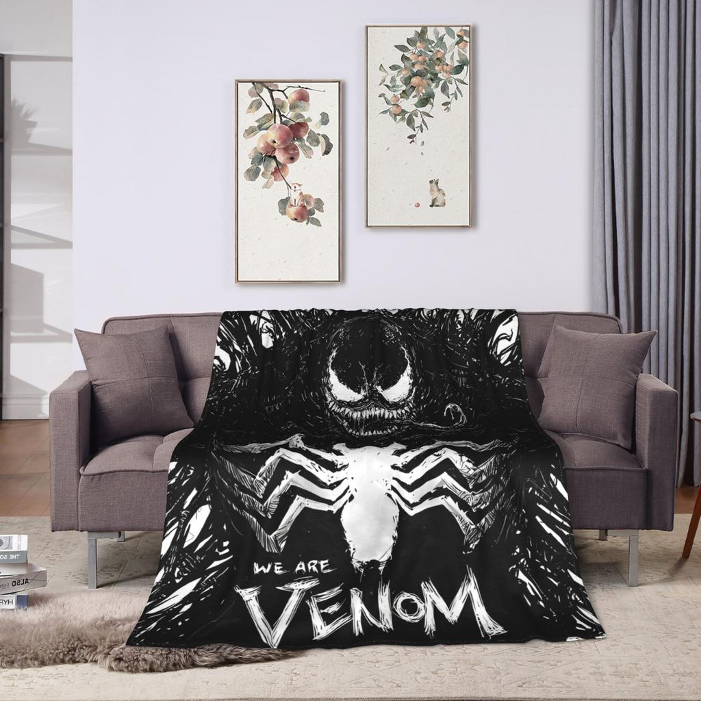 Venom cartoon Blanket Travel Office Flannel Throw Blanket For Couch Chair Sofa Bed Soft Design Quality Bedspread Gift