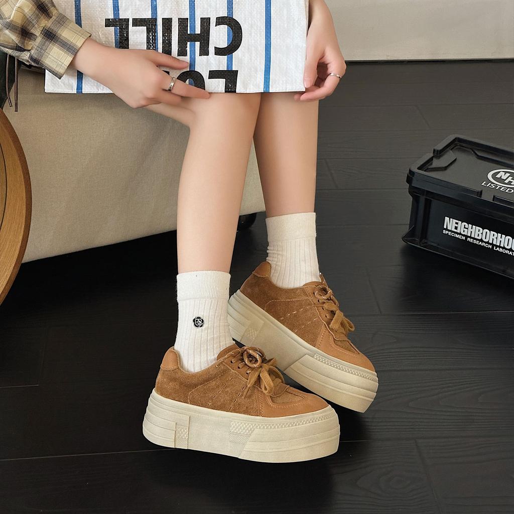 Women's autumn new thick-soled heightening muffin shoes casual versatile and old women's shoes