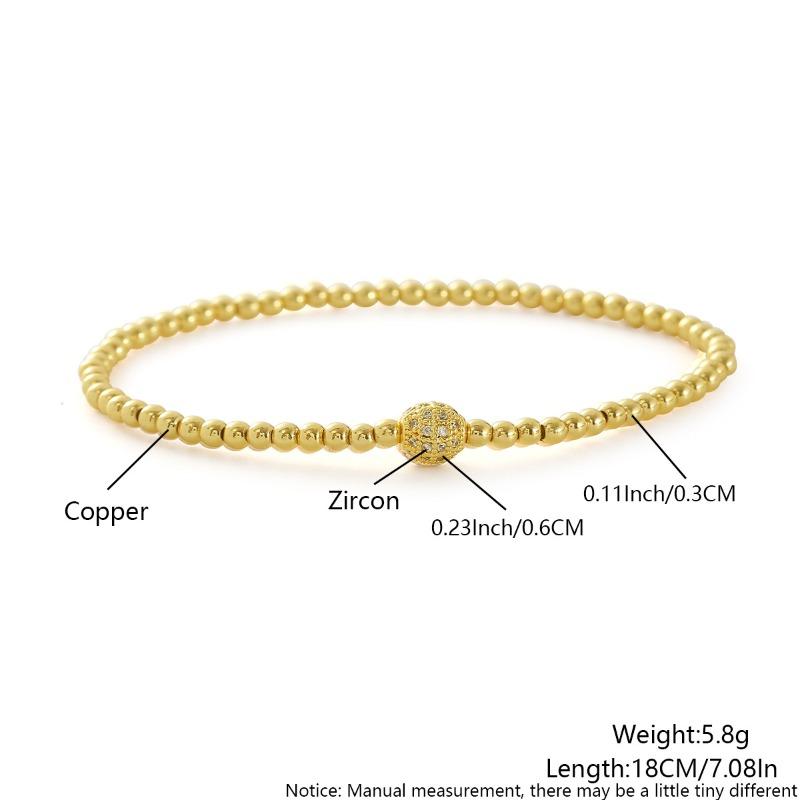 Meier 18k Copper Plated Beaded Elastic Bracelet Imitation Pearl Multi-layered Beaded Bracelet Easiest for Match