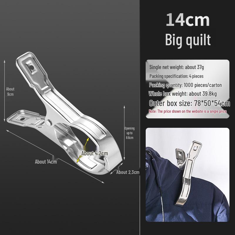 Windproof Stainless Steel Clothes and Quilt Clips: For Quilts, Pants, Socks, and More
