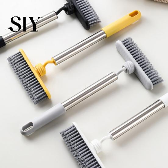 Horizontal Vertical Switch Brush Crevice with Extended Handle Universal Rotation Design Waist Friendly Cleaning Tool V-Shaped Dense Bristles Stubborn