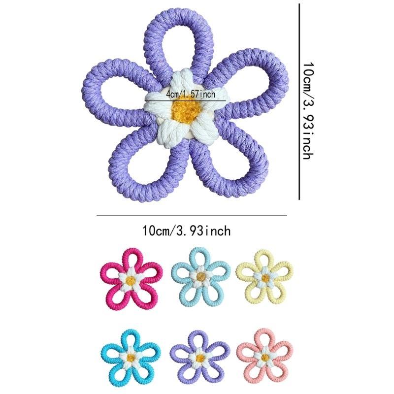 Woven Macrames Colorful Flower Wall Art Decoration for Living Room or Baby Kids Bedroom Nursery Wall Hanging Ornament