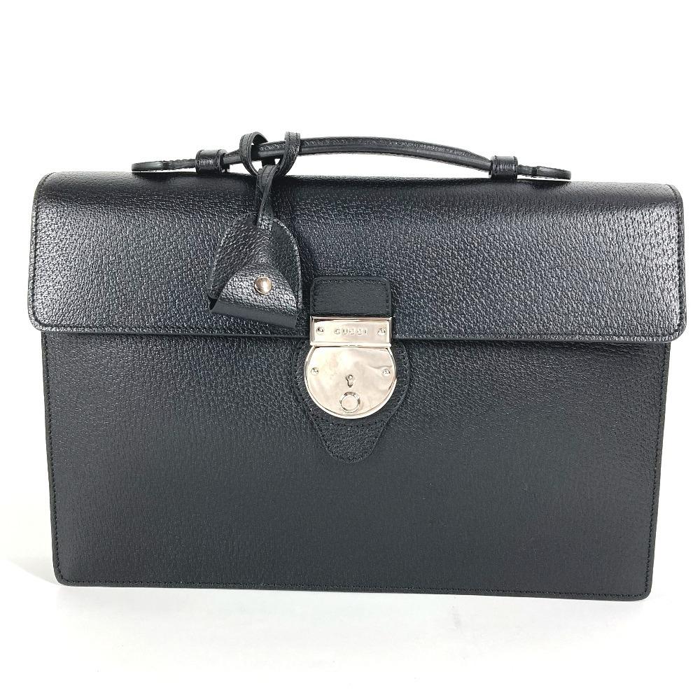 GUCCI 295256 logo Business bag, briefcase Hand Bag Leather Black
