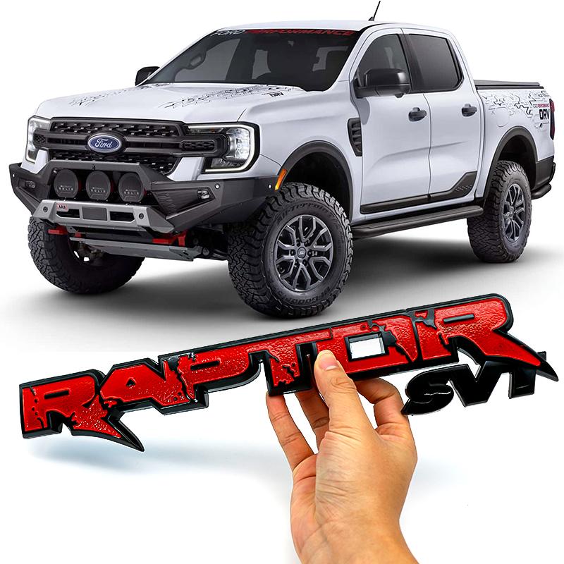 QYCI4 ABS Trunk Sticker Plastic Logo Badge Raptor Letter Badge for Ford Focus Mk2 Fiesta Mk3 Mondeo Mk4 Ranger Kuga Mk7 C Accessorie