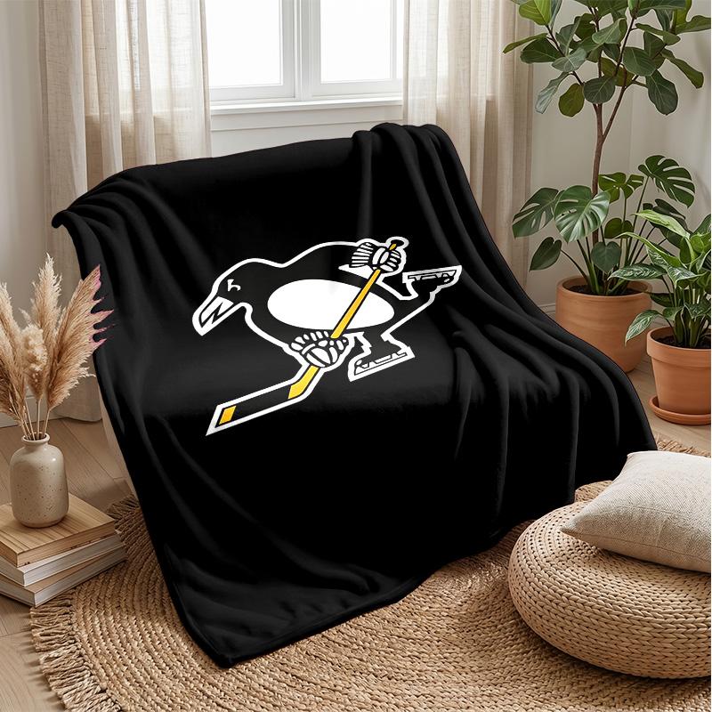 Coperta Morbida in Flanella Pittsburgh Penguins Coperta Calda e Accogliente per Divano Letto Viaggio Uso in Tutte le Stagioni