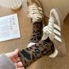 1 Pair Women's Socks Leopard Print Socks Four Seasons Mid-tubeSocks New High Waist PileSocks Fashion Middle Socks Women's Stocki