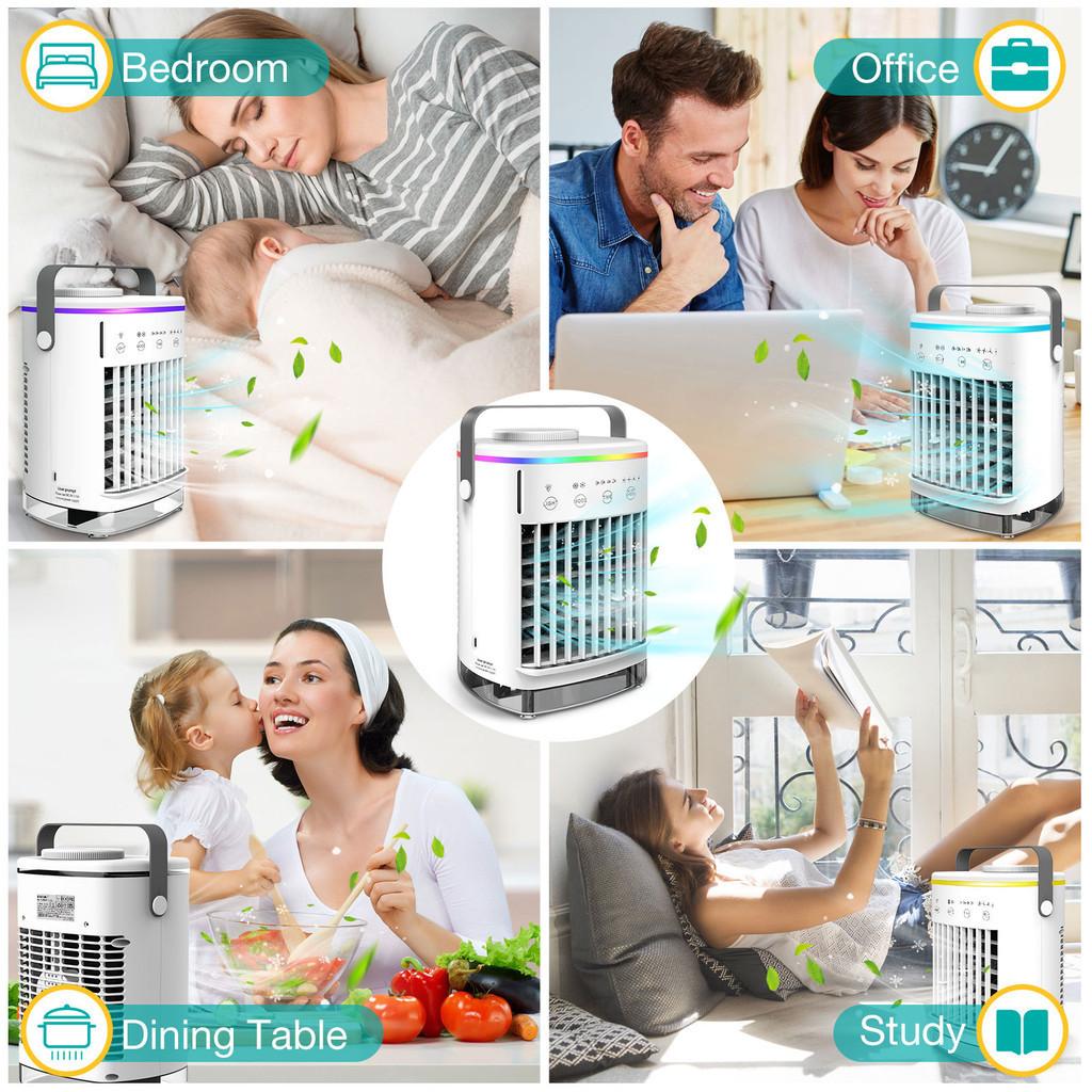 Mini Multi-function  Air Conditioning Cooling Fan  New Household USB Air Conditioner Humidifier Portable Strong Wind  Electric Fan  6.5*5.6*9.5in
