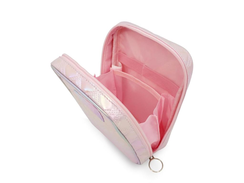 Quilted Embossed Vertical Accordion Makeup Cosmetic Travel Large MSNKA453 Pouch, Large, Pouch, Pouch, Pouch, Capacity, Freestanding, (Pink)