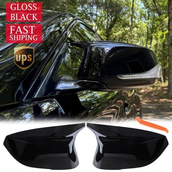 Rear Black Mirror Cover Caps M3 Style Car Parts For 2014-2024 Infiniti Q50 Q60