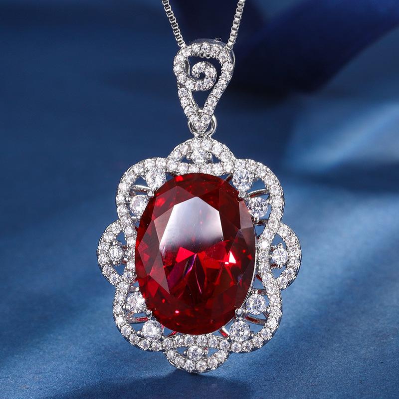 Jewelry Copper Bottom Gold-Plated Simulation Color Treasure Temperament Luxury Large Denier-Shaped Set Main Stone 15 * 20