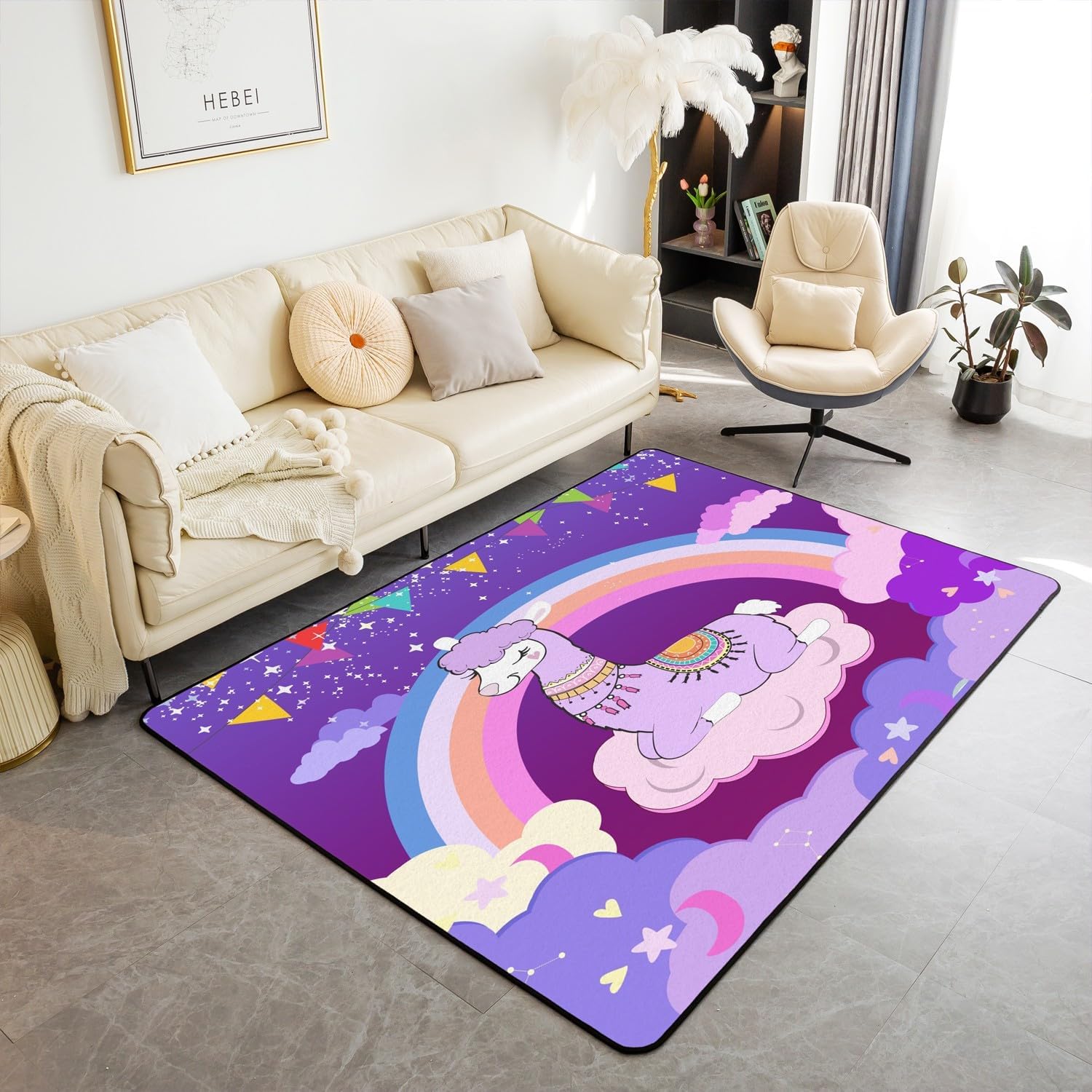 

Милая лама альпака коврик для ванной смешной детский мультяшный животный кухонный коврик мягкий нескользящий ковер-дорожка для декора гостиной спальни 40x60cm 16x24 inch