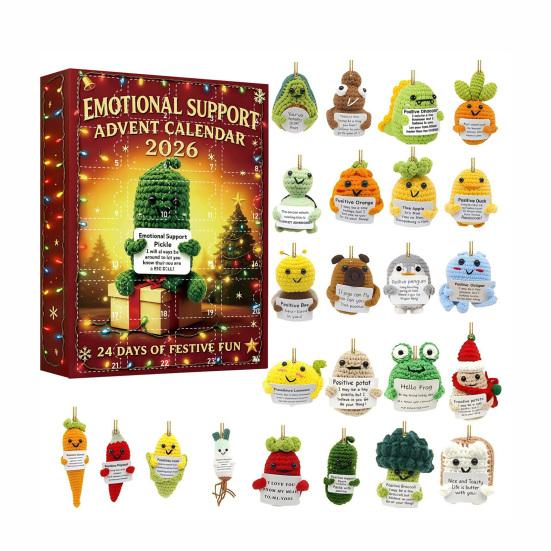 Unique Holiday Gift Emotional Support Advent Calendar, 24 Day Countdown Box with Ritualistic Unboxing Experience Inspirational Quote Acrylic Pendants,