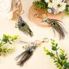 Ethnic Style Peacock Feather Key Chain Imitation Peacock Bag Pendant  Small Gifts