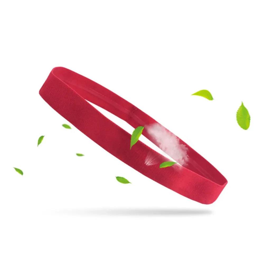 Non Slip Stretch Elastic Sweatband Unisex Men Women Sports Headband Sweatband Solid Color Gym Running Yoga Hair Bands Silicone