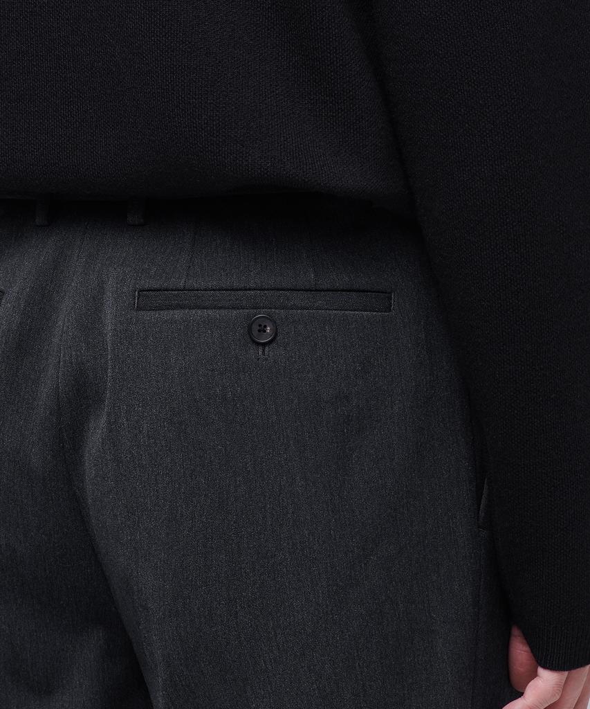 Musinsa Standard Heavyweight Fleece-Lined Real Wide Hidden Elastic Waist Slacks [Charcoal Gray]
