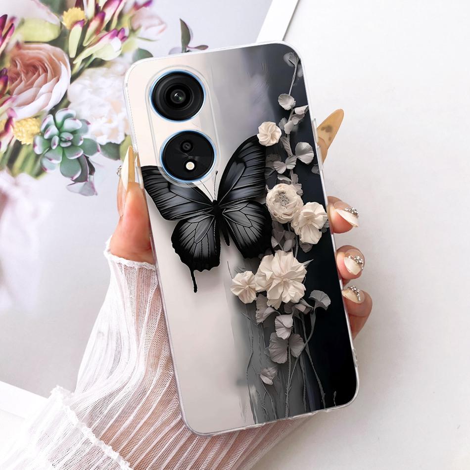 For OPPO Reno8 T 5G CPH2505 / Reno8 T CPH2481 (Reno 8T 4G) Cute Flower Butterfly Cat Painted Case Soft Silicone TPU Phone Cases