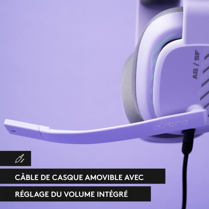 Casque Gaming Filaire ASTRO A10 - 2e génération avec micro - Lilas