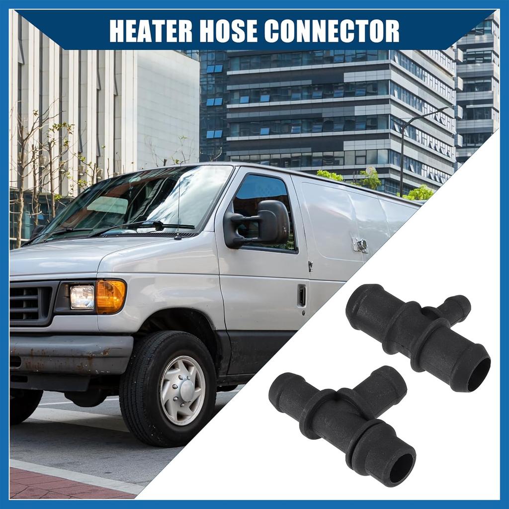 HVAC Heater Hose Tee Connector for Ford Transit Connect 2010-2013 / Heater Pipe Connector/Durable / 1 Set Black Item Replacement