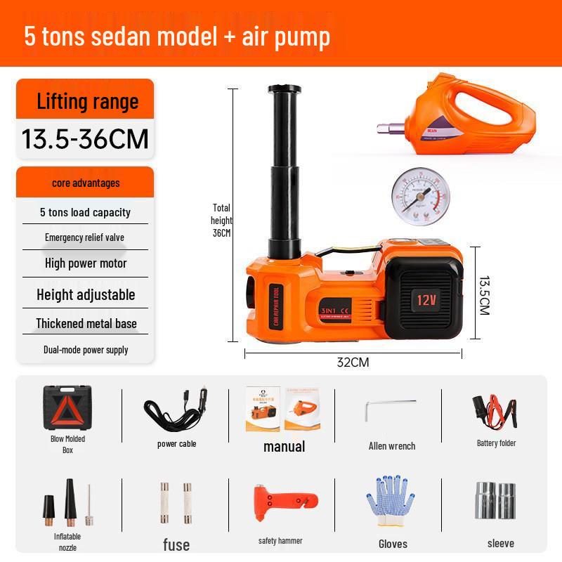 12V Off-road Electric Hydraulic Jack & Air Pump Tire Tool for SUVs