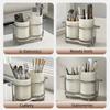 1 silverware utensil holder with metal frame and 2 compartments for kitchen and countertops