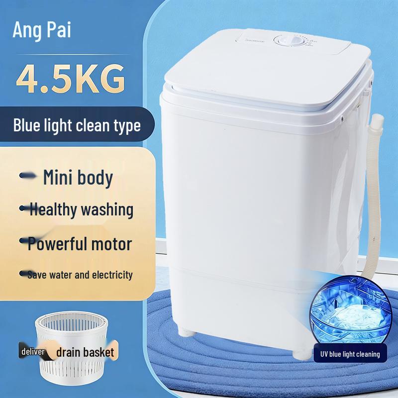 Angpai 4.5KG Mini Semi-Automatic Washing Machine for Socks and Baby Clothes with Dehydration Function