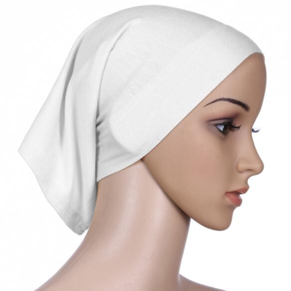 New Women's Hair Care Islamic Jersey Head Scarf Milk Silk Muslim Hijab Beads Braid Wrap Stretch Turban Hat Chemo Cap Head Wrap