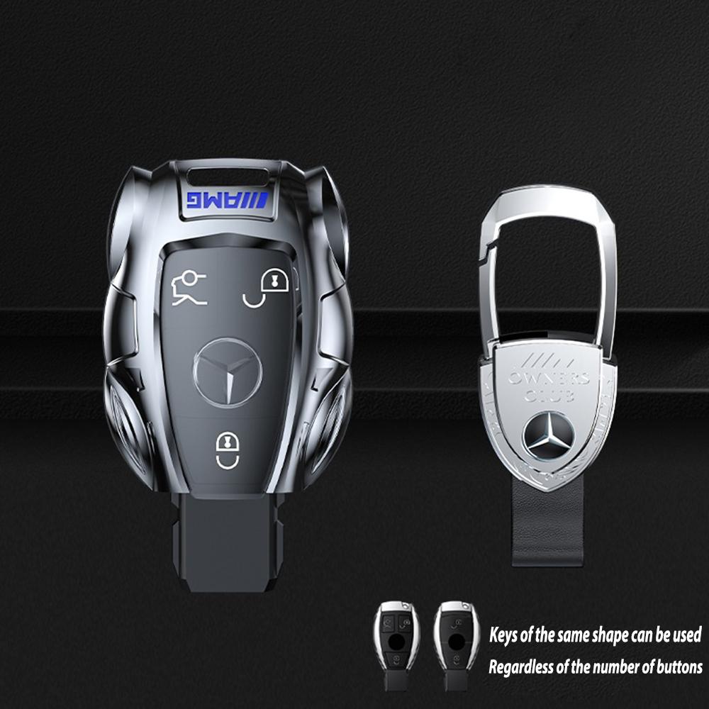 

Hot Car Sticker Zinc Alloy Car Key Case Keyless Cover Key Shell Car Accessories For Mercedes Benz AMG C E-Class CLA GLC GLA GLB