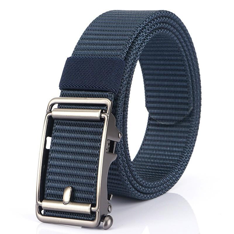 2020 3.5CM Automatic Buckle Nylon Belt Casual Business Canvas Men's Pants