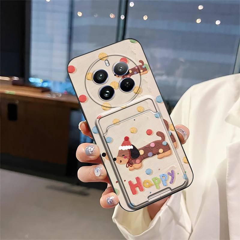 Durable Card Sleeve Phone Case For Realme12 Pro 5G/12Pro+/Extreme Edition Card Slot Full Wrap Protective Anti-knock Cute