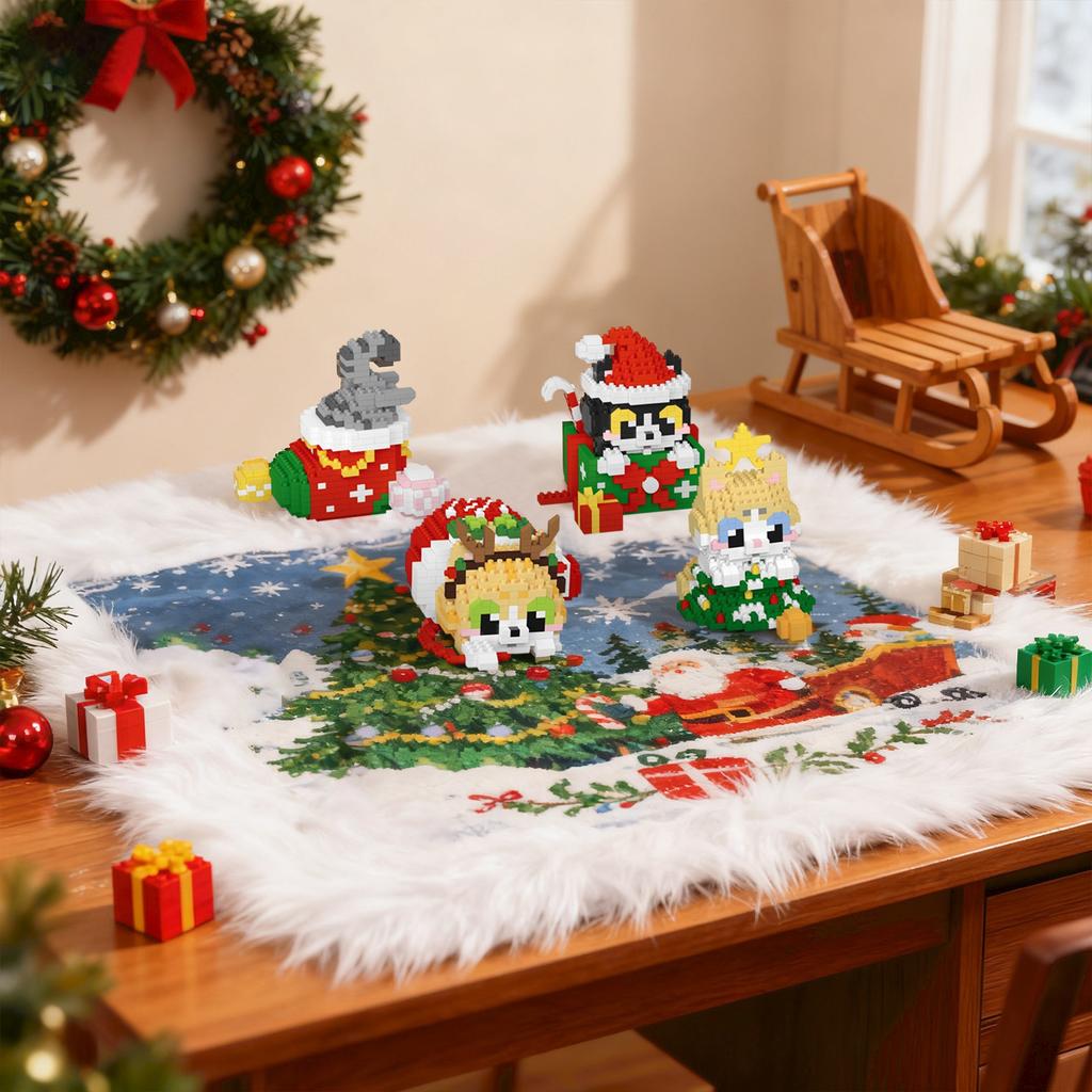 Christmas Gift Box, Cartoon Dolls, Small ParticleBuilding Block Toys